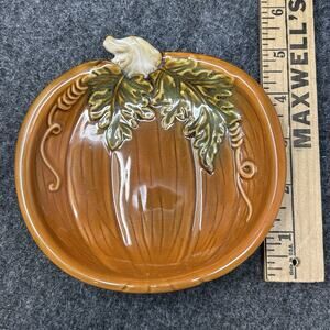 Pumpkin Soap Dish Autumn Harvest Ceramic Decorative Bowl Festive Fall